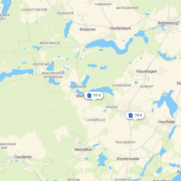 Landkarte Boitzenburger Land