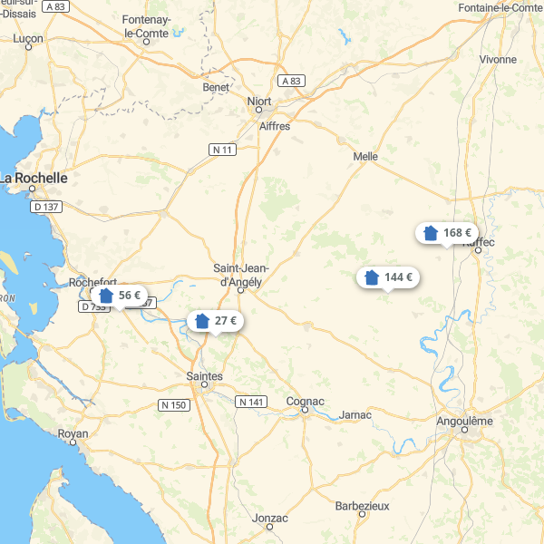 Landkarte Poitou Charentes