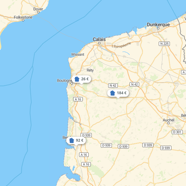 Landkarte Nord-Pas-de-Calais