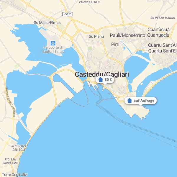 Carta geografica Cagliari