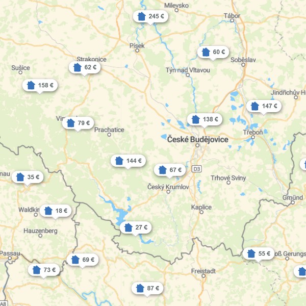 Landkarte Südböhmen