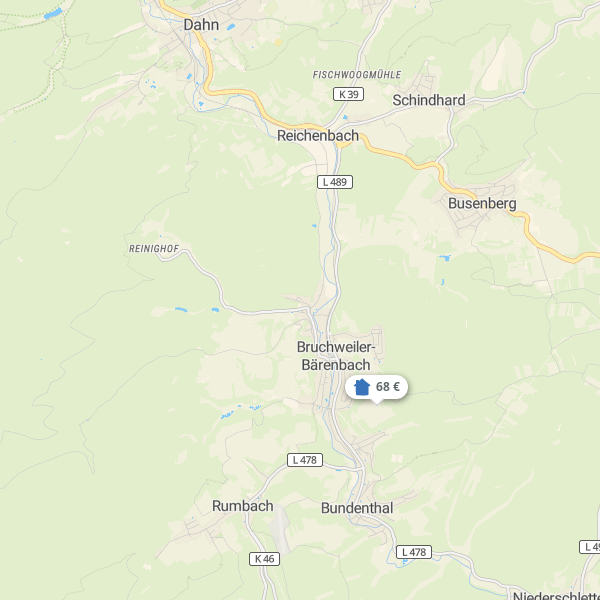 Mapa Dahner Felsenland