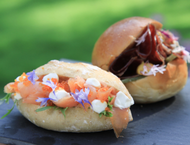 Fischbrötchen mit Blümchen